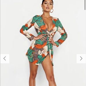 Print Wrap Dress